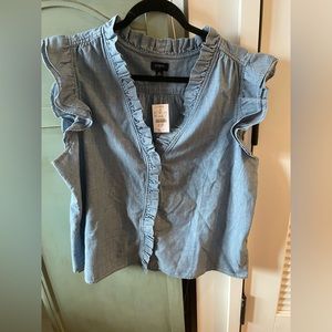 Jcrew Factory Sleeveless Ruffle Top